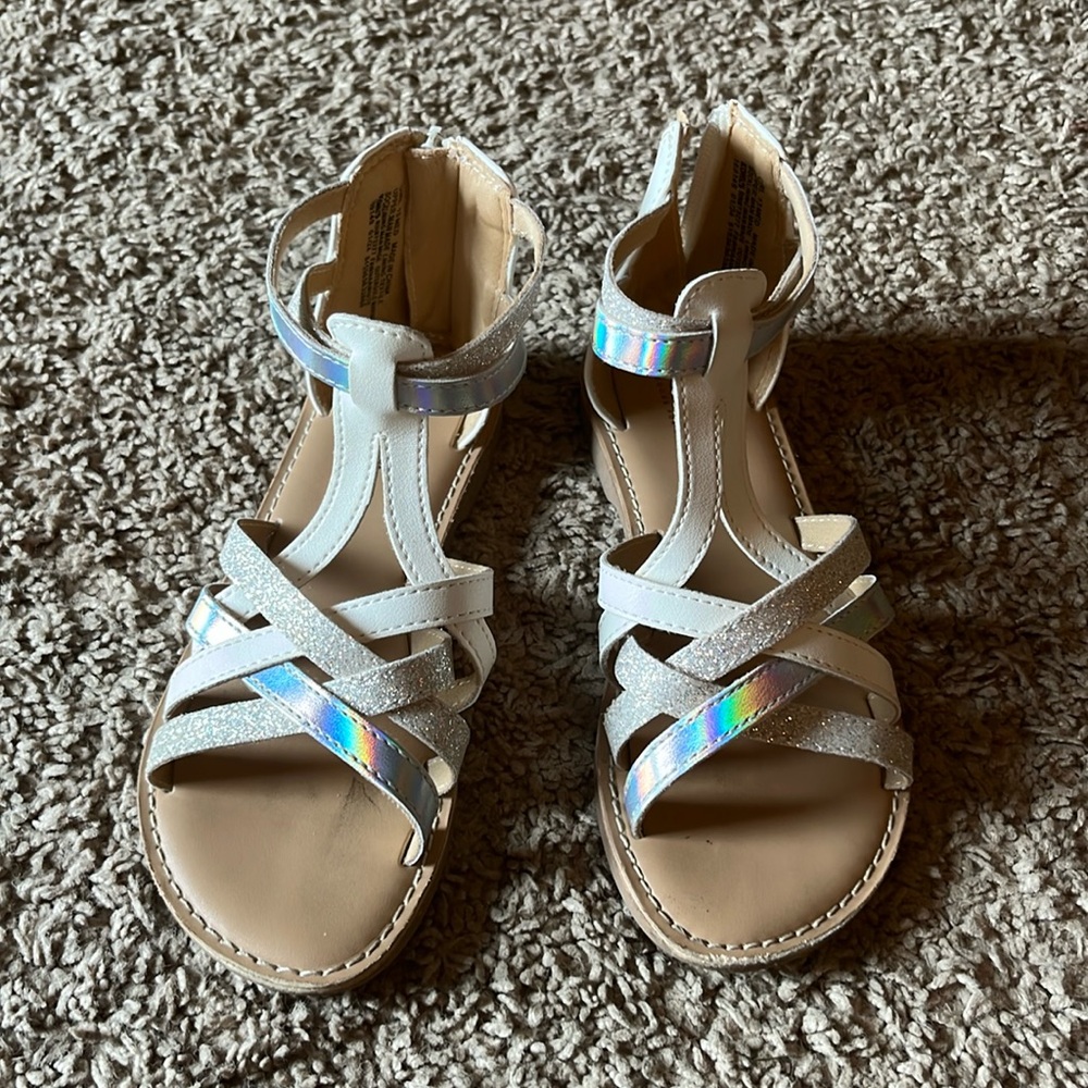 Sonoma Girls (Size 13) white/silver Strappy Sandals
